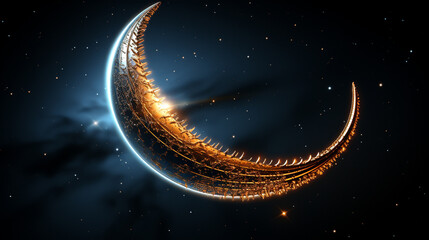 Wall Mural - Bright crescent moon.