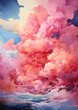 AI spettacolare tramonto con nuvole rosa 03