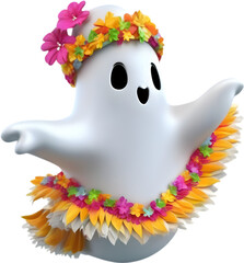 A cute ghost with flowers. 