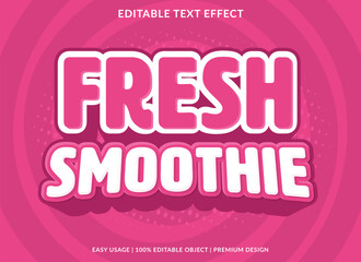 Poster - fresh smoothie editable text effect template use for business brand and logo