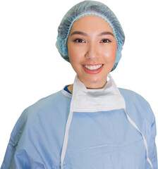 Digital png photo of happy biracial female doctor on transparent background