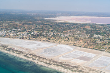 Wall Mural - View of the Tunisian coast and salt flats - Monastir governorate - Tunisia