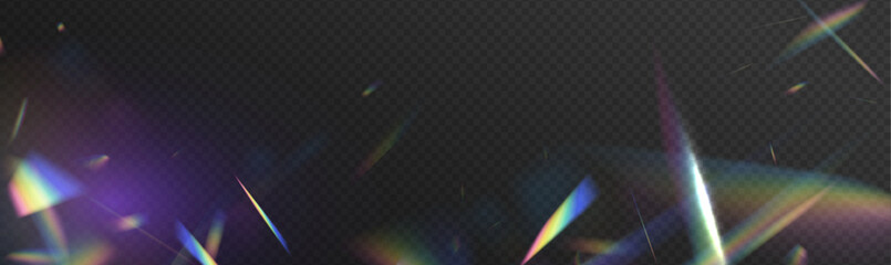 Wall Mural - rainbow light rays, lens flare, reflection effect from crystal, glass or gem. background material re