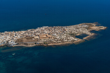 Wall Mural - Aerial view of the Tunisian coast and the city of Mahdia.