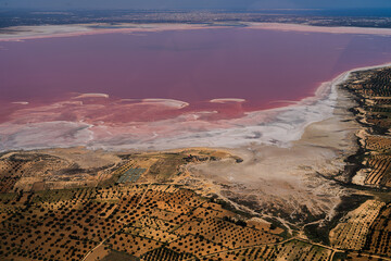 Canvas Print - Aerial view of the Moknine sebkha - saline expanse - Monastir governorate - Tunisia