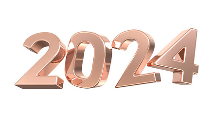 Wall Mural - 2024 Gold Number New Year 3d render