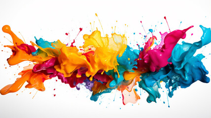 Wall Mural - colorful paint splash isolated on white background