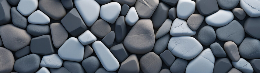 Minimal business banner with sea stones. Generative AI