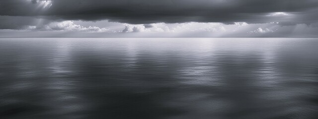Wall Mural - Dramatic clouds over ocean.