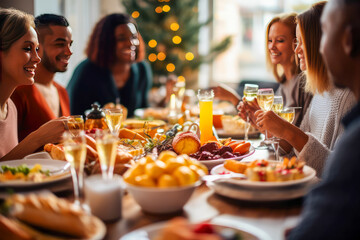 People enjoying brunch or breakfast on New Year's Day