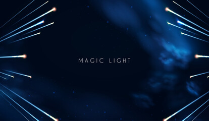 Wall Mural - abstract background with motion light. space, cosmos, firework and comet light effect. flyin asteroi