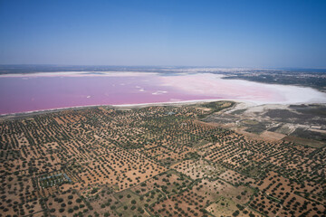 Wall Mural - Aerial view of the Moknine sebkha - saline expanse - Monastir governorate - Tunisia