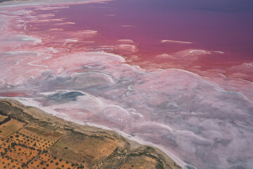 Canvas Print - Aerial view of the Moknine sebkha - saline expanse - Monastir governorate - Tunisia