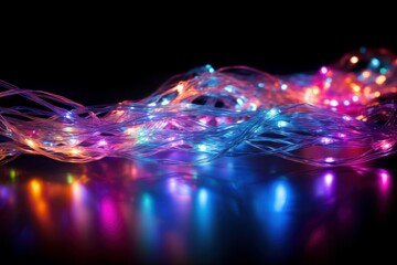 Poster - Efficient Connection fiber optic. Space digital speed. Generate Ai