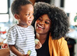 © Lumos sp - child family mother portrait single woman happy son man boy black american african smiling happiness love together parent cute hug kid little