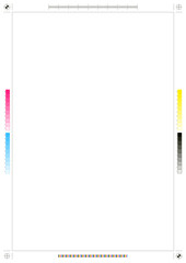 Poster - cmyk print frame. black outline press registration marks, prepress printer registration plate with b