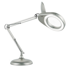 Poster - Magnifying Desk Lamp, silver color. 3D rendering isolated on transparent background