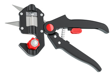 Poster - Professional Nursery Fruit Tree Grafting Knife Tool Pruner. Grafting secateur, 3D rendering isolated on transparent background