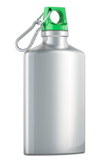 Poster - Training Stainless Steel Water Bottle with carabiner, 3D rendering isolated on transparent background