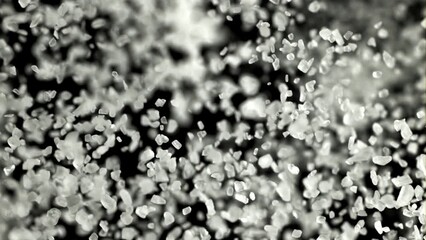 Poster - Salt crystals fly up. Filmed on a high-speed camera at 1000 fps. High quality FullHD footage