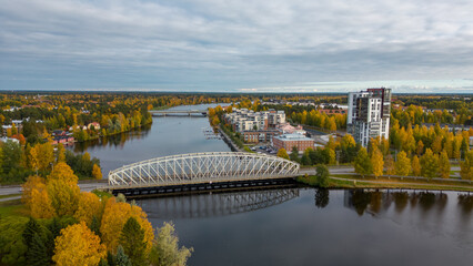 Sticker - Oulu river at fall, Finland