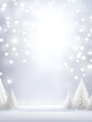 White christmas background with bokeh lights.