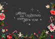 Dark background with Christmas decorations