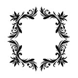 Fototapeta Koty - Round vector Ornamental Corner Frame and filigree floral ornament vector