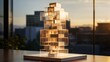 A mesmerizing glass tower illuminated by the sky, embodying the perfect fusion of outdoor beauty and innovative architectural design