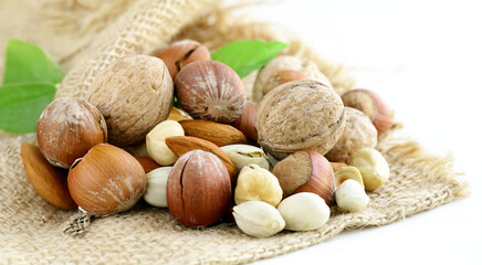 Poster - assorted different nuts for a healthy diet