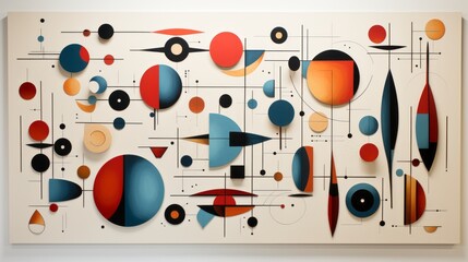 Wall Mural - Vibrant and abstract, this painting bursts with a kaleidoscope of shapes and colors, evoking a sense of creative expression and boundless imagination