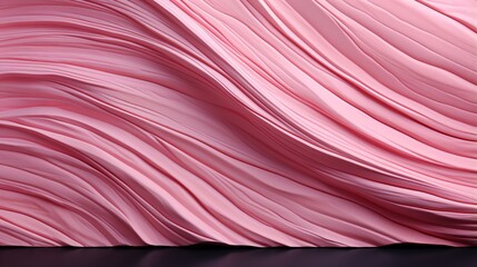 Wall Mural - A bold and vibrant pink fabric dances wildly against a sleek and mysterious black backdrop