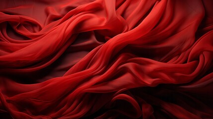 Poster - A fiery passion ignites as a scarlet fabric cascades in rich folds, embodying the essence of bold fashion and decadent desire