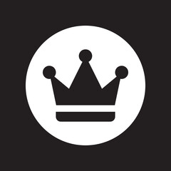 Crown icon vector. Royal logo design. King crown vector icon illustration in circle isolated on black background