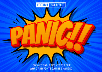 Aufkleber - Panic Comic editable text effect 3d style template