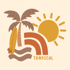 tropical island graphic