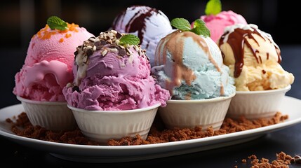 Wall Mural - a plate of ice cream