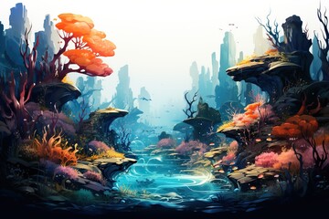 Wall Mural - Mysterious Underwater Worlds