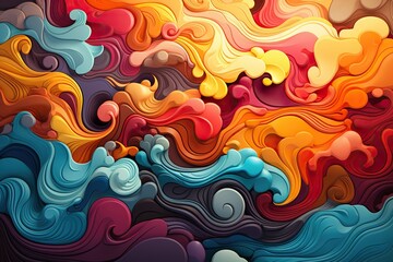 Poster - abstract colorful background with circles