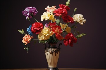 Poster - A vase filled with lots of colorful flowers. Perfect for adding a pop of color to any space.