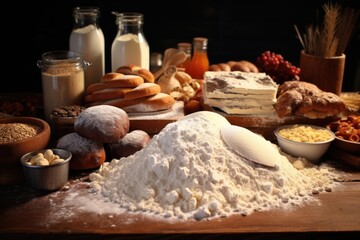 Poster - A table filled with a diverse selection of delicious food. Perfect for showcasing the abundance of options available for meals and dining experiences
