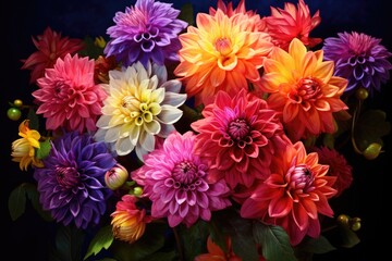 Poster - A vibrant arrangement of flowers in a vase. Perfect for adding a pop of color to any space