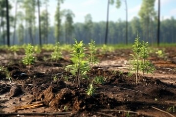 Poster - A picture of a field covered in dirt with trees in the background. Perfect for nature-themed projects or landscape designs