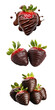 Chocolate covered Strawberries, transparent background, isolated image, generative AI
