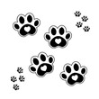black paw animal walking square icon