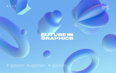 Poster - 3d background with simple geometric shapes. eps10 vector.