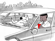 Black driver has dog take wheel