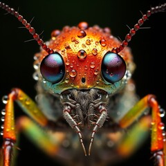 insect, fly, macro, dragonfly, nature, bug, animal, eye, green, closeup, eyes, close-up, wing, head, detail, small, wildlife, wings, pest, close, leaf, close up, face