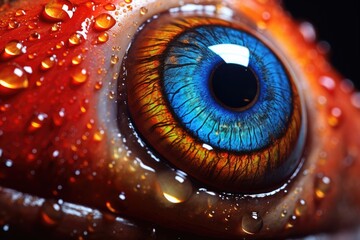 Wall Mural -  a close up of an eye with drops of water on it.  generative ai