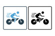 cyclist icon. cyclist on motion. icon related to speed, sport. suitable for web site, app, user interfaces, printable etc. Solid icon style. Simple vector design editable
